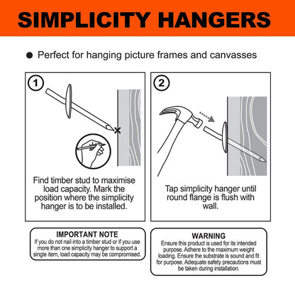 Everhang Picture Hanging Hook - 8kg - Brass Plated - 25 Pack