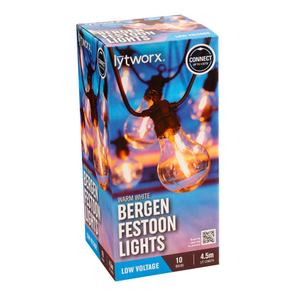 Lytworx Bergen Festoon Party Lights - 10 Pack - 4.5m - Warm White
