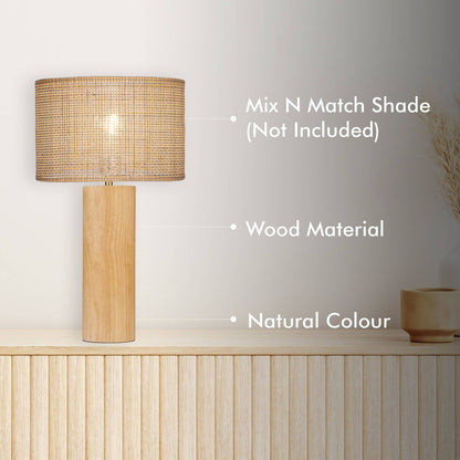 Verve Design Serena Wooden Lamp Base - 110 x 420mm