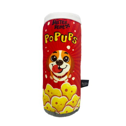 Baxter Bone Pop Ups Chips Can Plush Pet Toy - Red