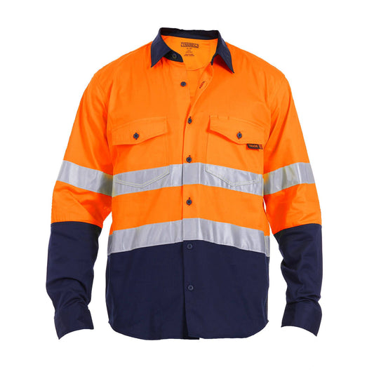 Tradie XL Hi Vis Orange Reflective Long Sleeve Shirt