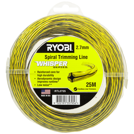 Ryobi Whisper Series 2.7mm x 25m Spiral Trimming Line