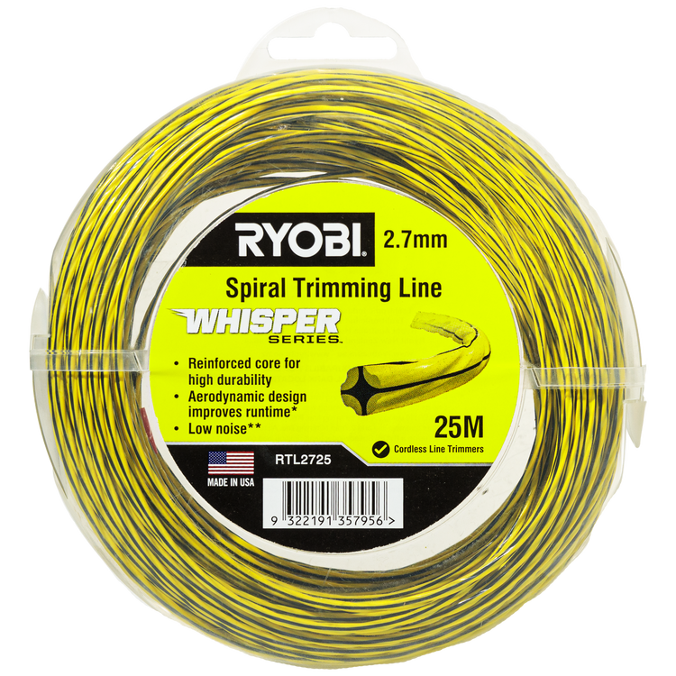 Ryobi Whisper Series Spiral Trimming Line 2.7mm x 25m