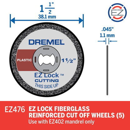 Dremel EZ Lock Plastic Cut Off Wheels - 38mm - 5 Pack