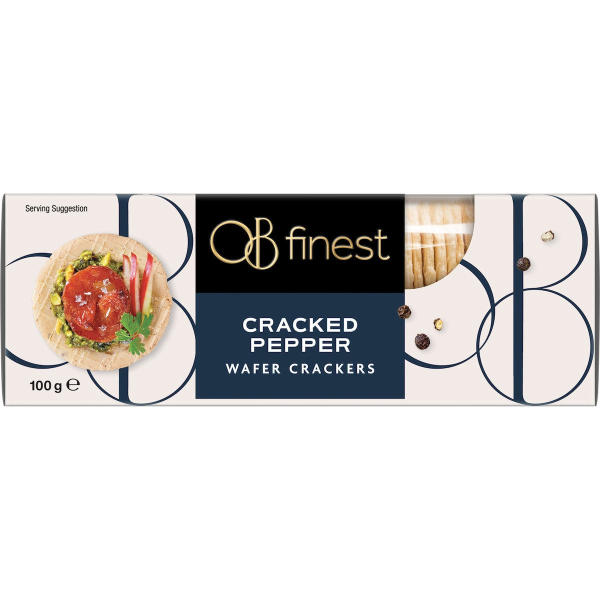 Ob Finest Wafer Crackers Cracked Pepper 100g