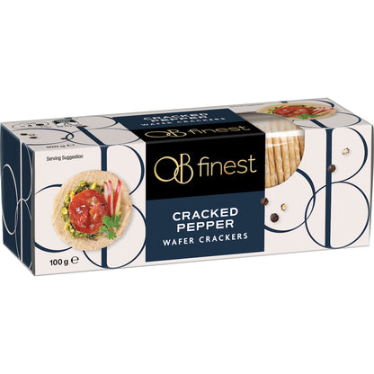 Ob Finest Wafer Crackers Cracked Pepper 100g