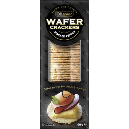Ob Finest Wafer Crackers Cracked Pepper 100g