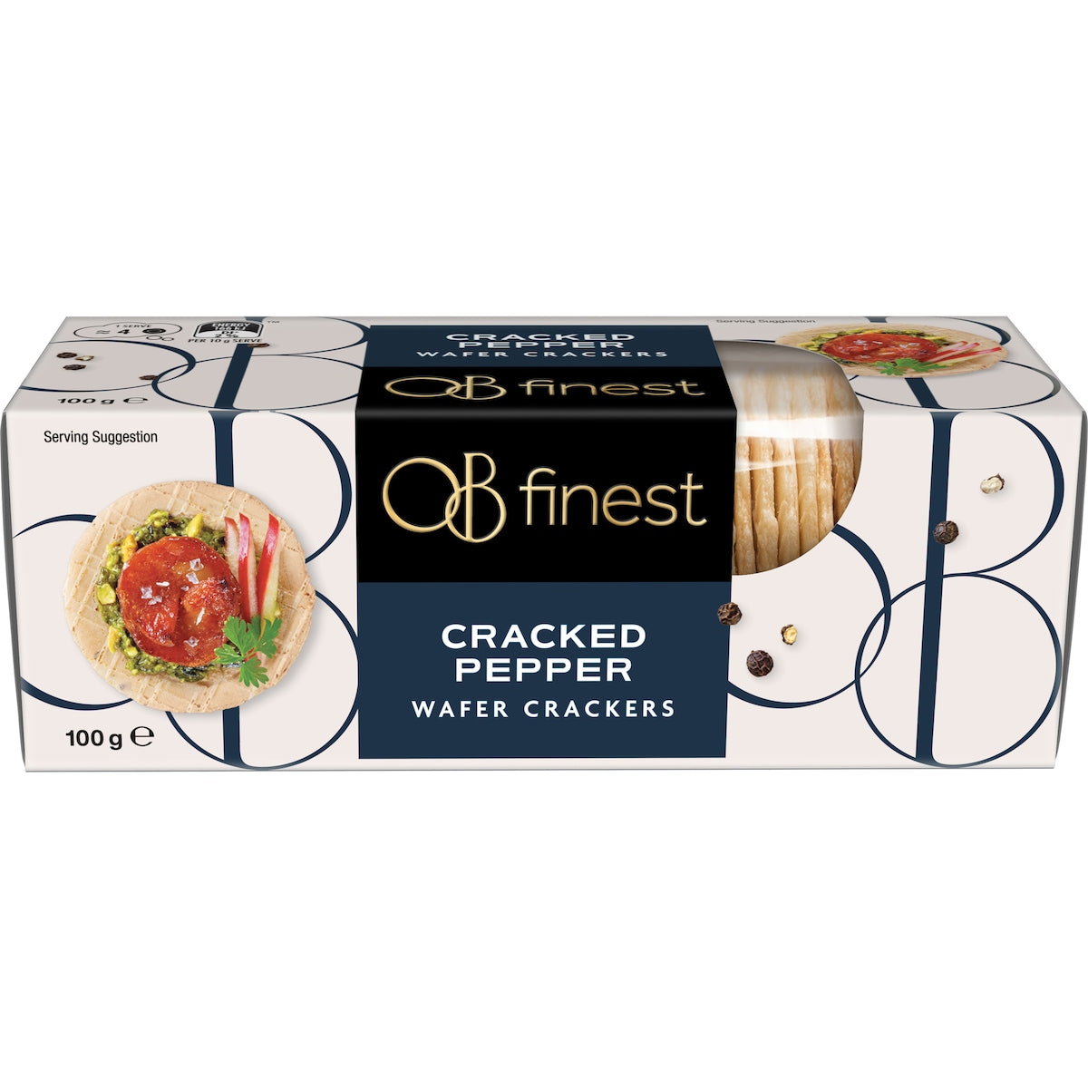 Ob Finest Wafer Crackers Cracked Pepper 100g