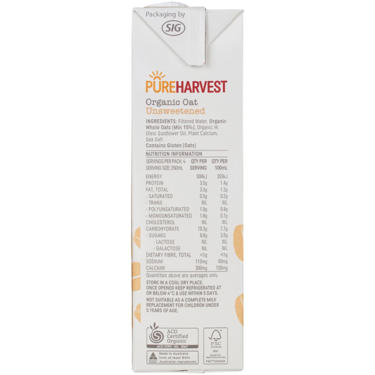 Pureharvest Organic Oat Milk 1l