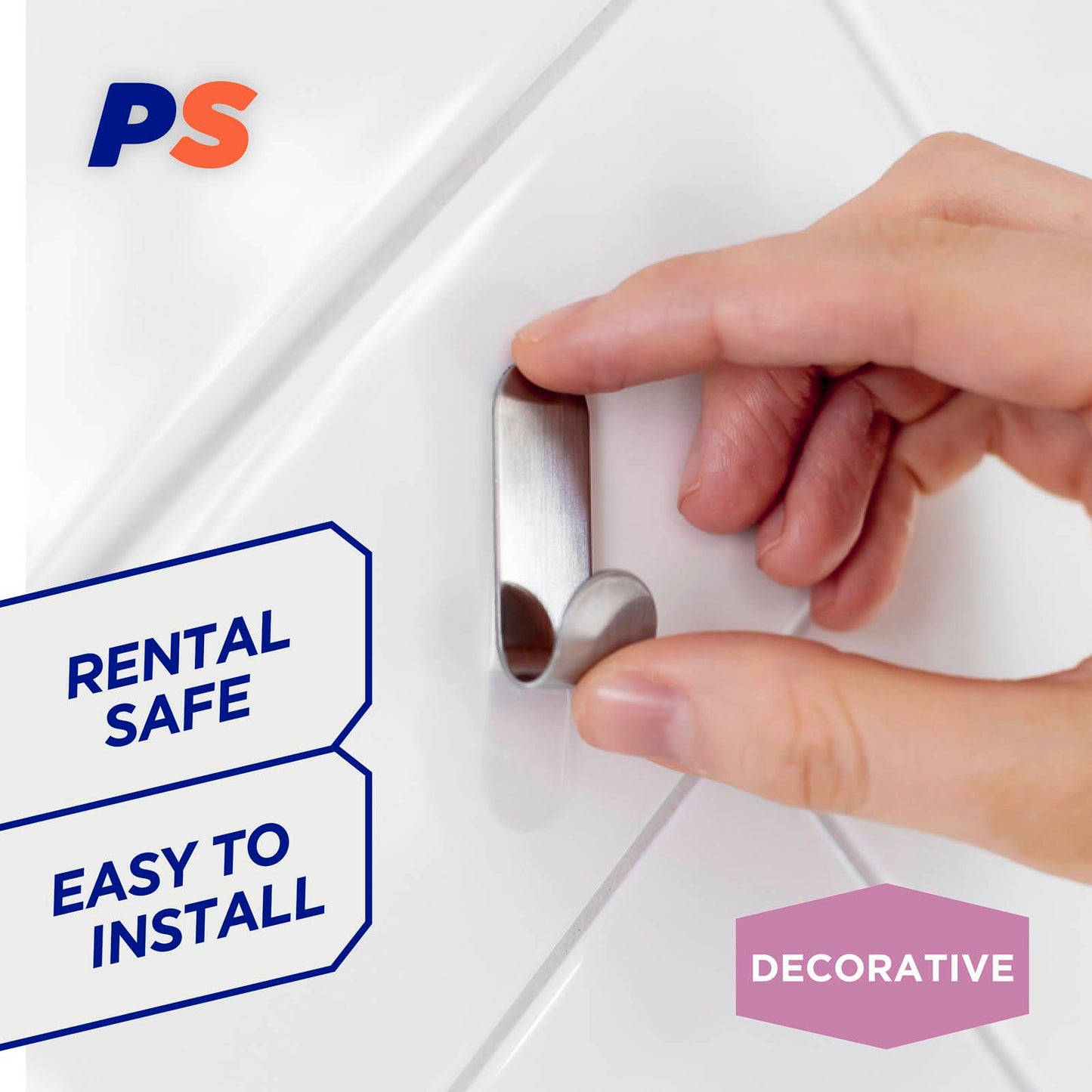 Permastik Small Steel Hooks - Holds 300g - 6 Pack