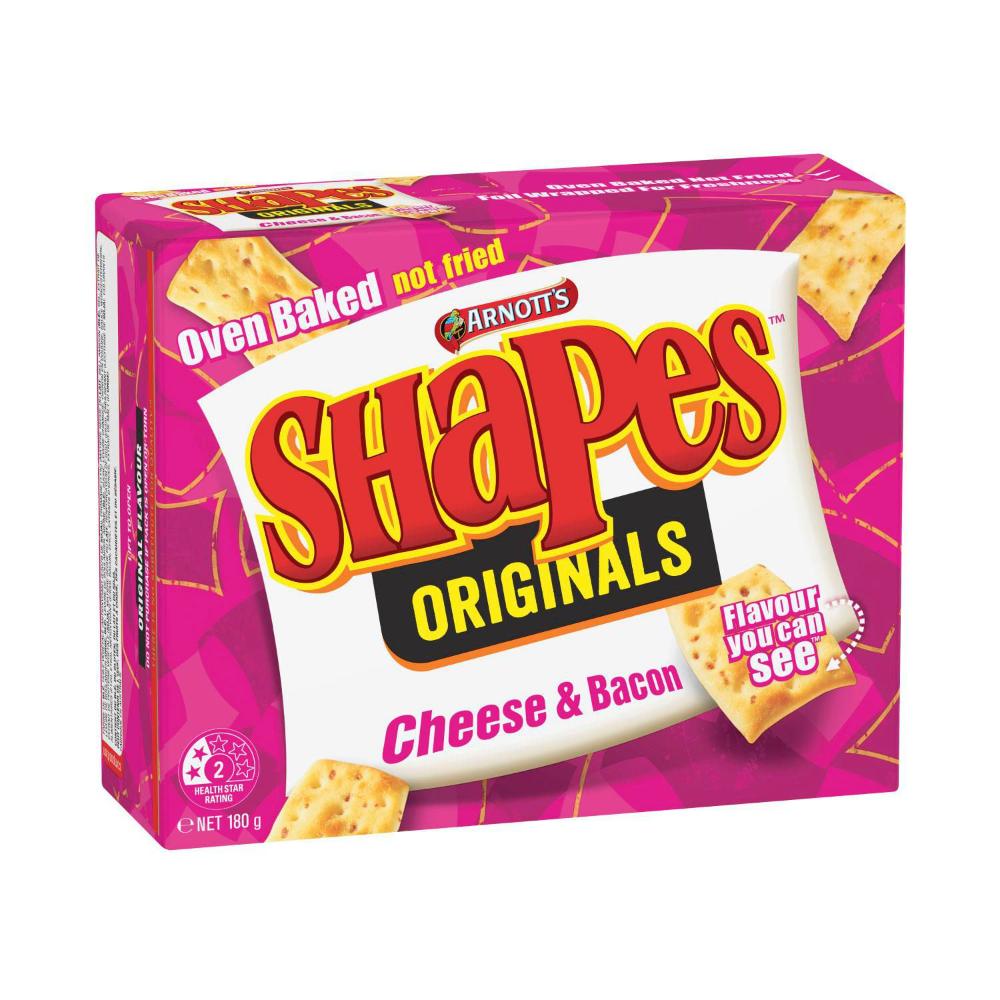 Arnott's Shapes Cheese Bacon - 180g