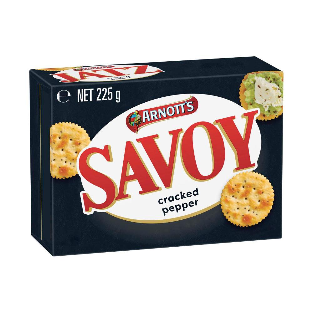 Arnott's Savoy Crackers Cracked Pepper - 225g