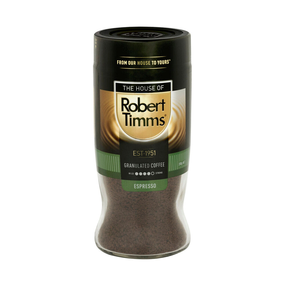 Robert Timms Premium Espresso Extra Dark Roasted Granulated Coffee - 200g