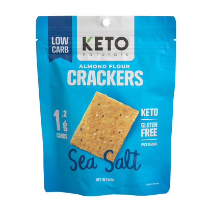 Keto Naturals Almond Flour Crackers Sea Salt - 64g