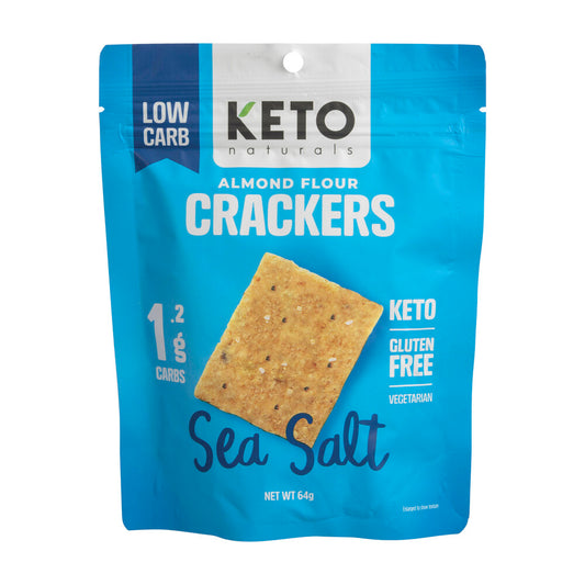 Keto Naturals Almond Flour Crackers Sea Salt - 64g