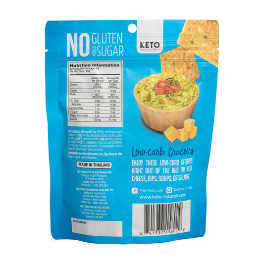 Keto Naturals Almond Flour Crackers Sea Salt - 64g