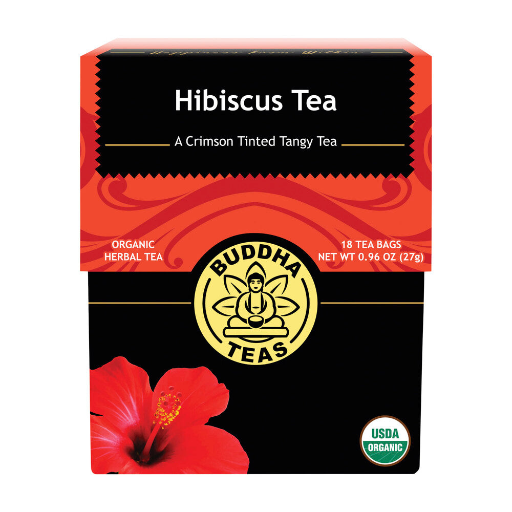 Buddha Teas Organic Herbal Tea Bags Hibiscus Tea - 18 pack