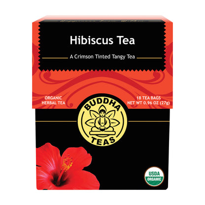 Buddha Teas Organic Herbal Tea Bags Hibiscus Tea - 18 pack
