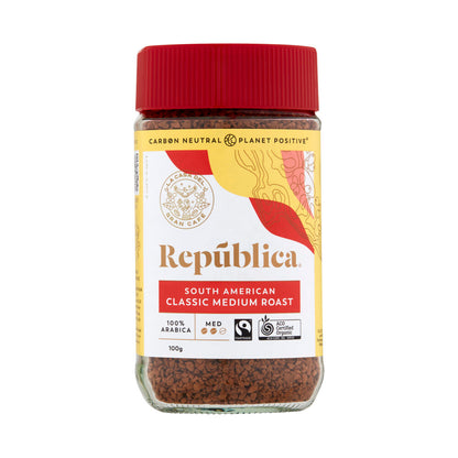 Republica Organic South American Medium Roast Freeze Dried Instant Coffee - 100g
