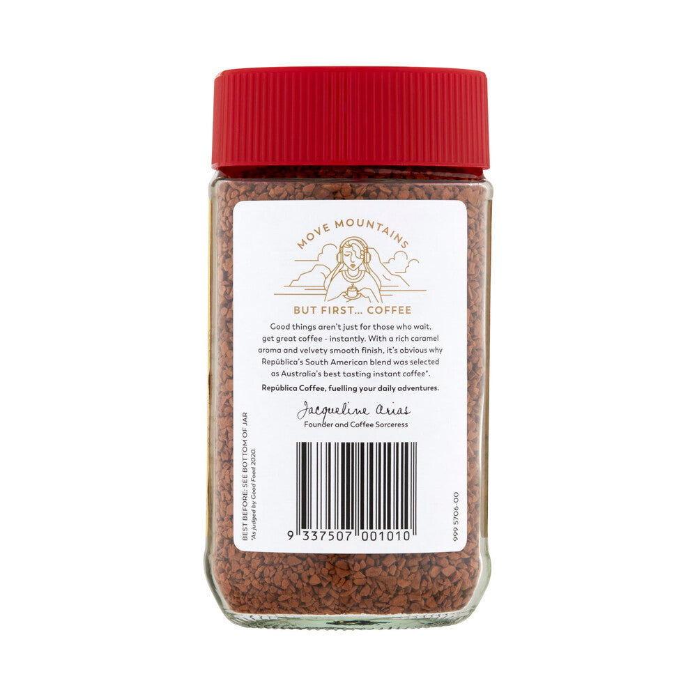Republica Organic South American Medium Roast Freeze Dried Instant Coffee - 100g