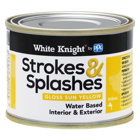 White Knight Strokes and Splashes Paint - Gloss Sun Yellow 250ml