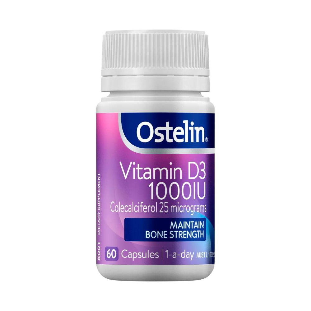 Ostelin Vitamin D 1000iu D3 Capsules For Bones + Immunity - 60 pack