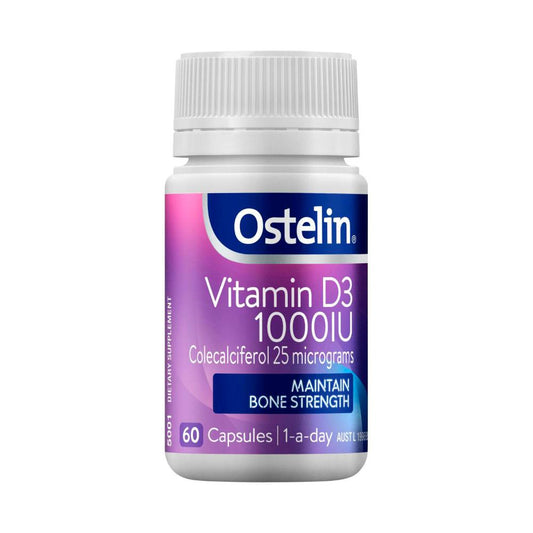 Ostelin Vitamin D 1000iu D3 Capsules For Bones + Immunity - 60 pack