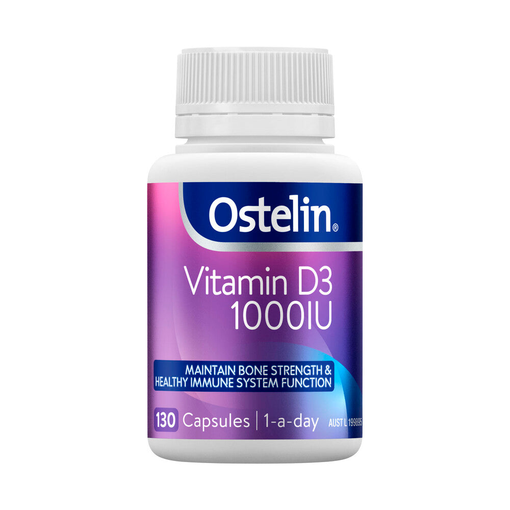 Ostelin Vitamin D 1000iu D3 Capsules For Bones + Immunity - 130 pack
