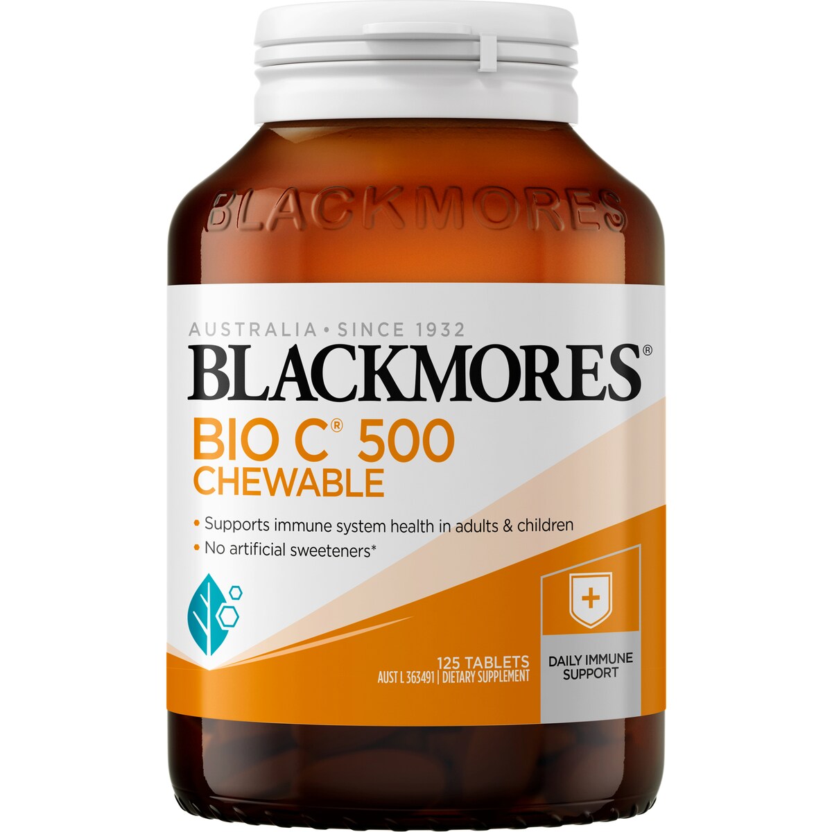 Blackmores Bio C 500mg Chewable Vitamin C Immune Support Tablets 125 pack