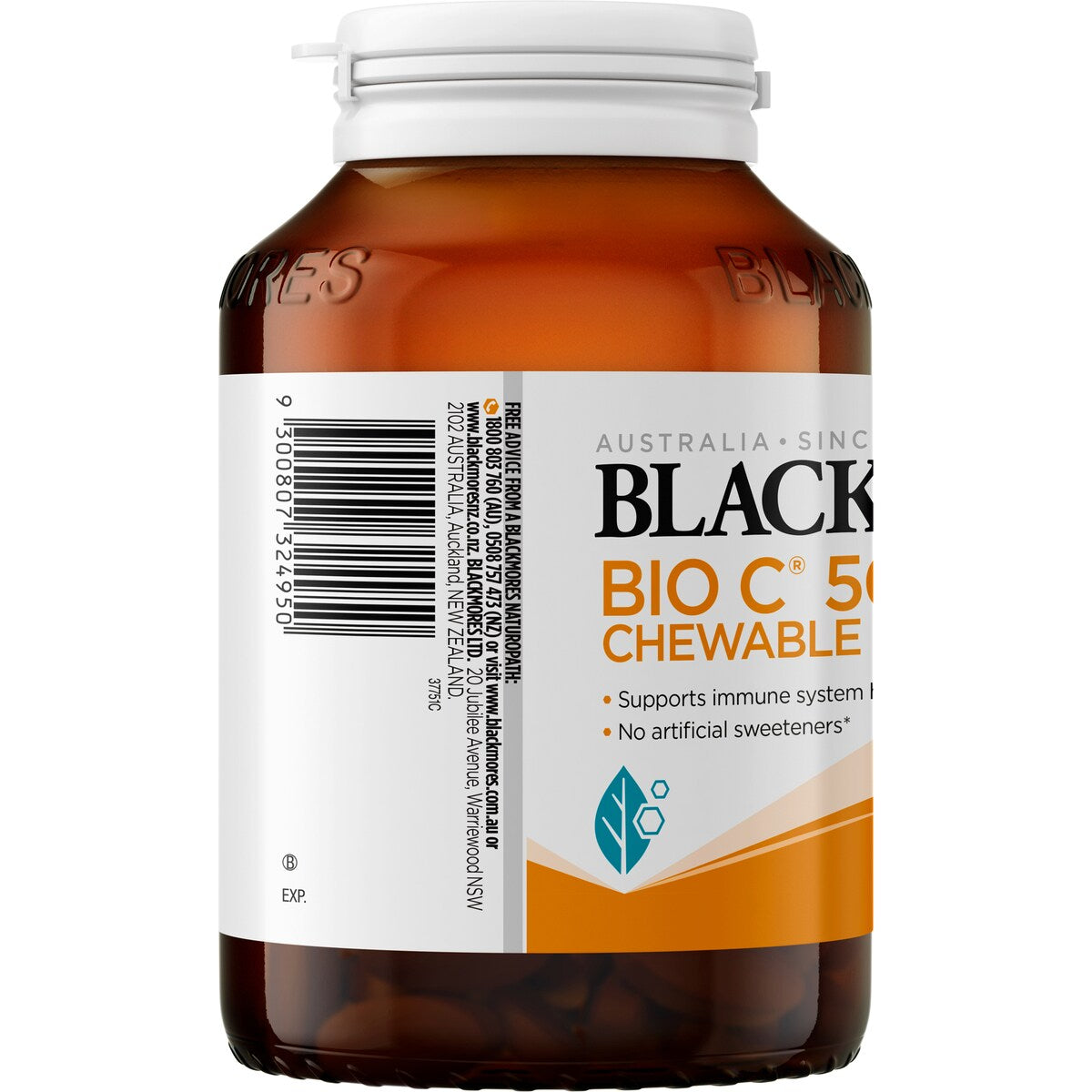 Blackmores Bio C 500mg Chewable Vitamin C Immune Support Tablets 125 pack