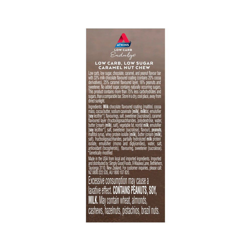 Atkins Low Carb Endulge Bar Caramel Nut Chew5x34g - 170g