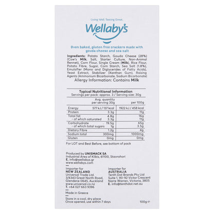 Wellaby's assic Cheese Crackers - 100g