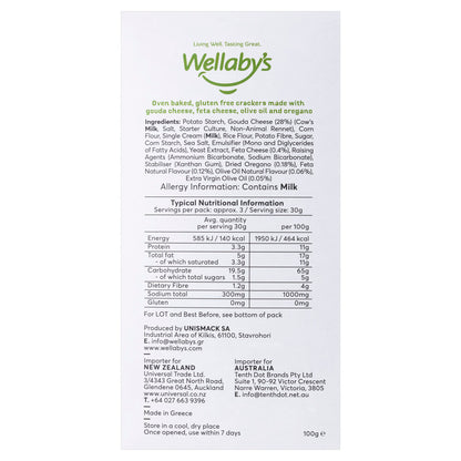 Wellaby's Fetta Oregano and Olive Oil Crackers - 100g