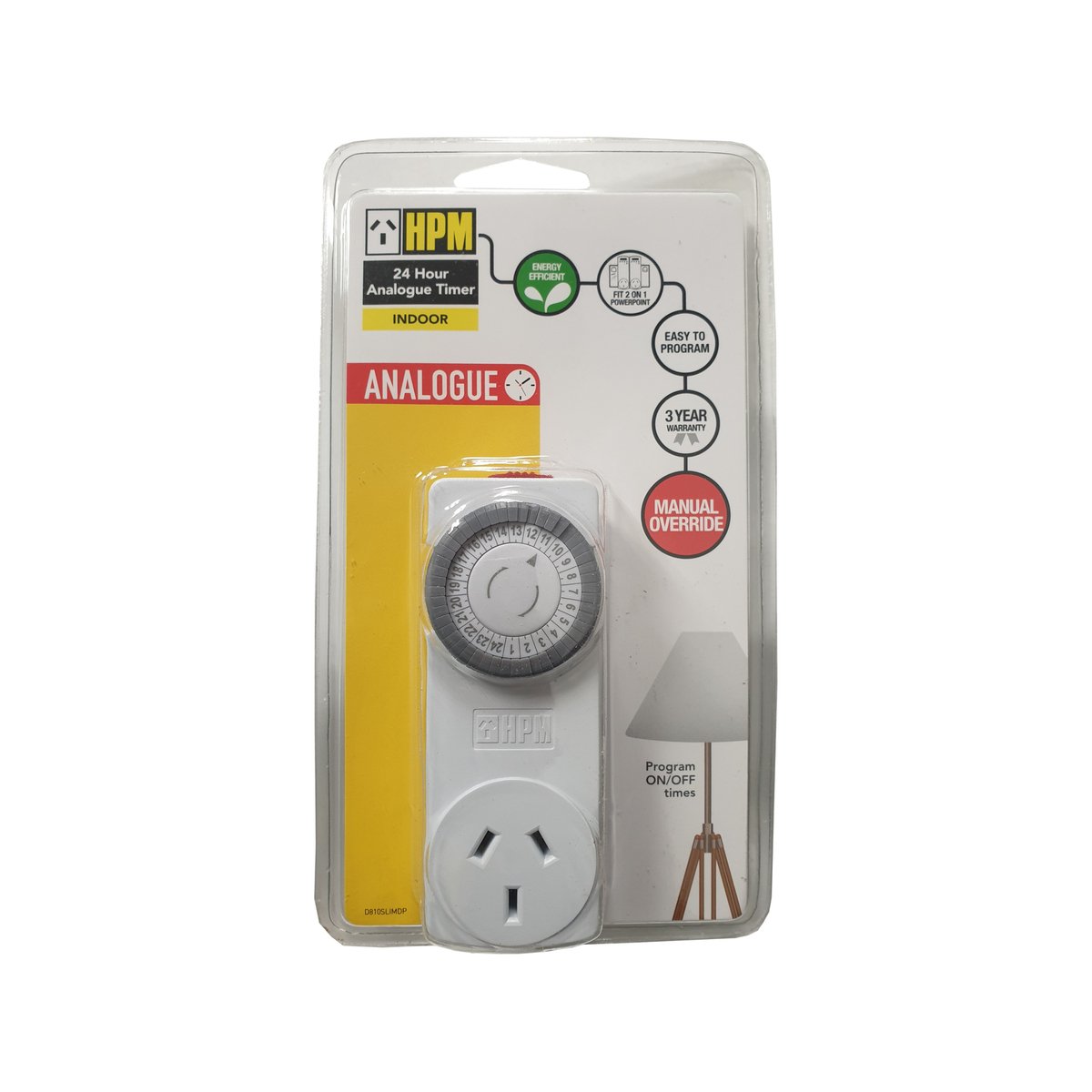 HPM Slimline 24hr Analogue Timer - 10A Plastic - Energy Efficient