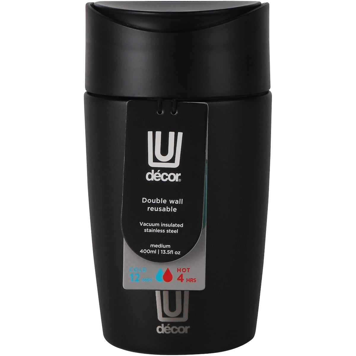 Decor Double Wall Reusable Stainless Steel Flask Assorted 400ml