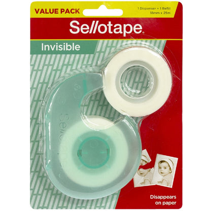 Sellotape Invisible Tape Dispesner 18mm x 25m & Refill Each