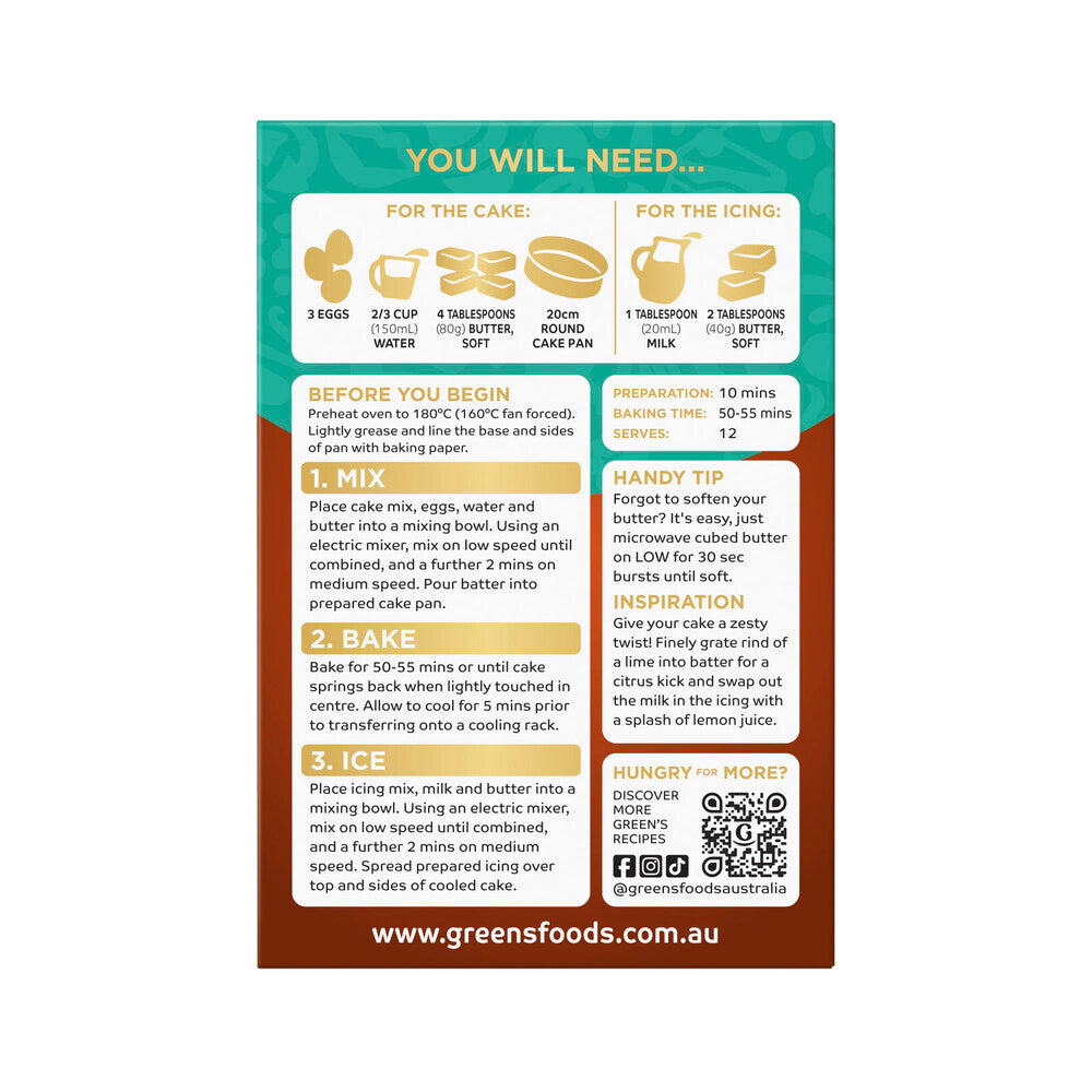 Green's Deluxe Orange Poppyseed Cake Mix - 580g