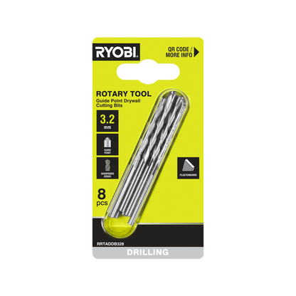 Ryobi Rotary Tool Drill Bit Set - 3.2mm - 8 Piece