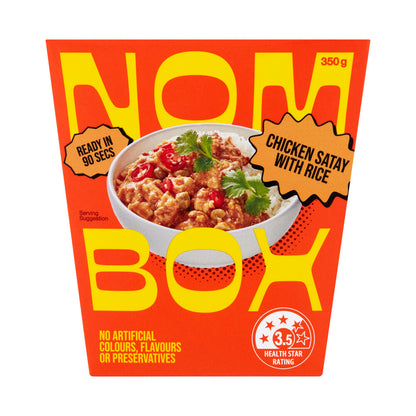 Nombox Meal Box Chicken Satay With Rice - 350g