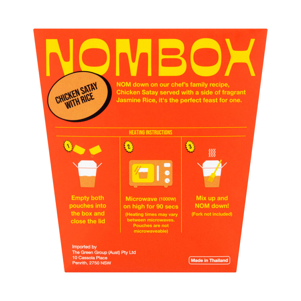 Nombox Meal Box Chicken Satay With Rice - 350g