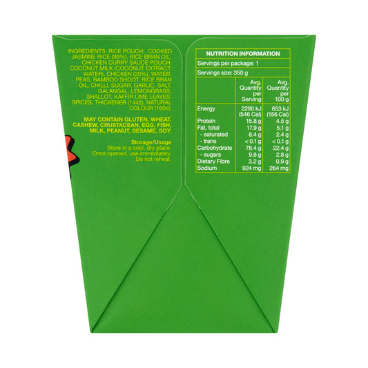 Nombox Meal Box Thai Green Chicken Curry Rice - 350 GRAM