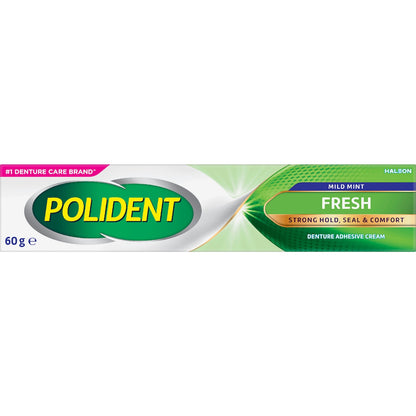 Polident Adhesive Cream Fresh Mint For Dentures & Partials 60g