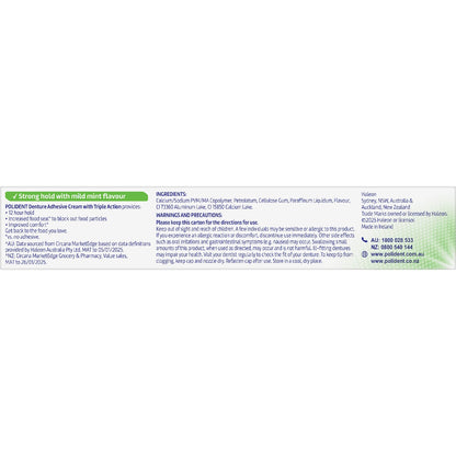 Polident Adhesive Cream Fresh Mint For Dentures & Partials 60g