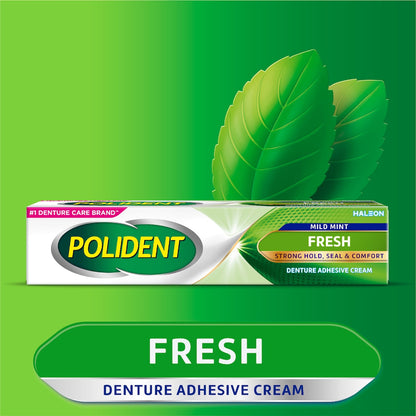 Polident Adhesive Cream Fresh Mint For Dentures & Partials 60g