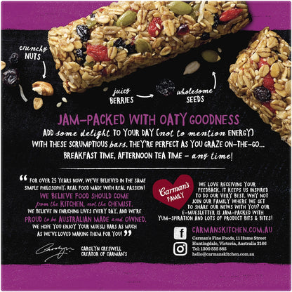 Carmans Muesli Bars SuperBerry, Cranberry, Blueberry & Goji 6 pack