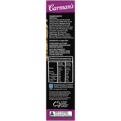 Carmans Muesli Bars SuperBerry, Cranberry, Blueberry & Goji 6 pack