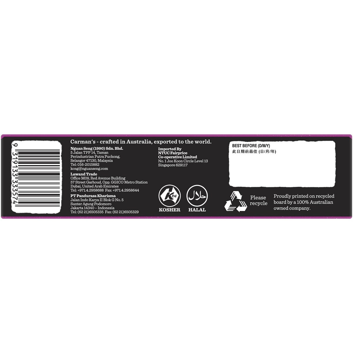 Carmans Muesli Bars SuperBerry, Cranberry, Blueberry & Goji 6 pack