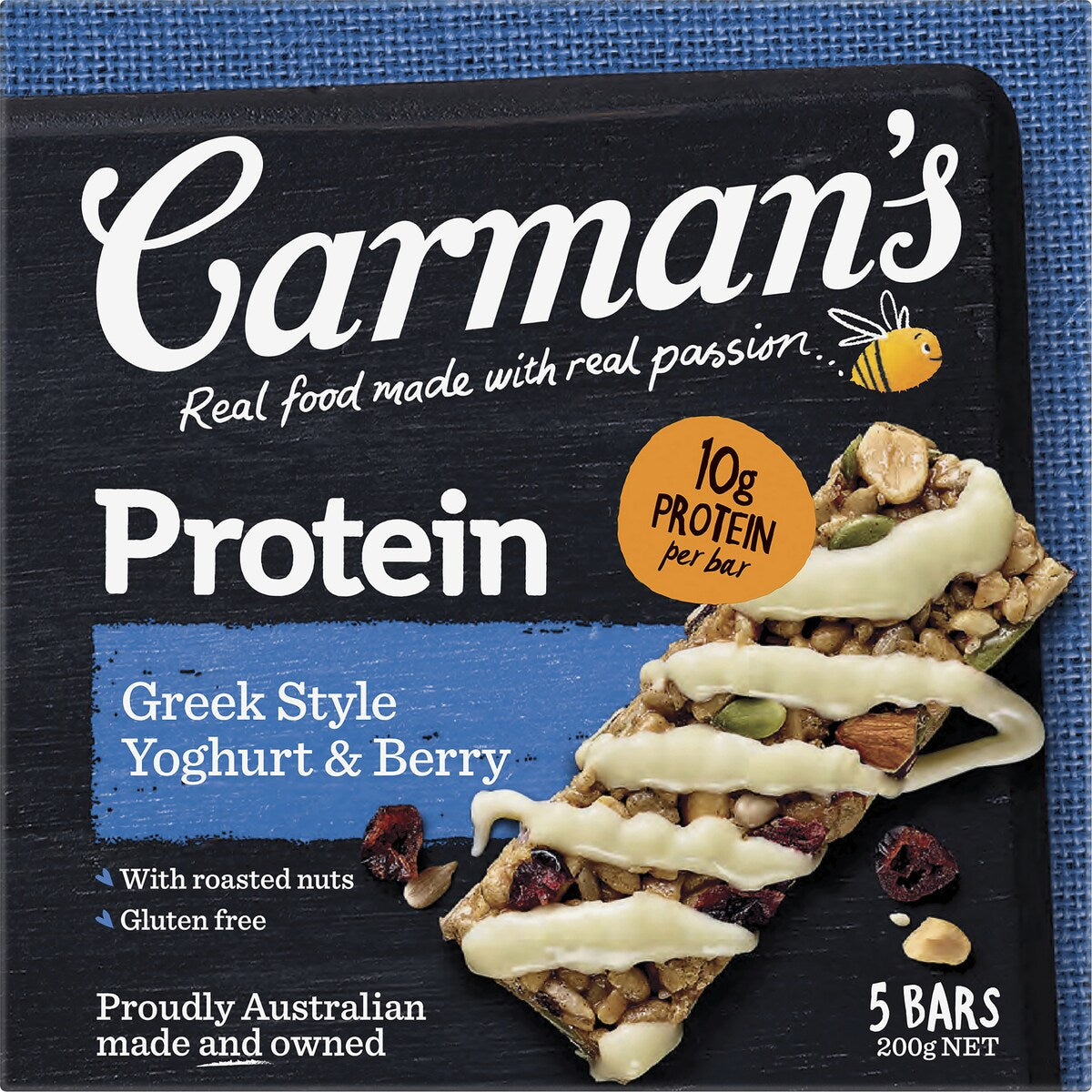 Carmans Protein Bars Greek Style Yoghurt & Berry 5 pack
