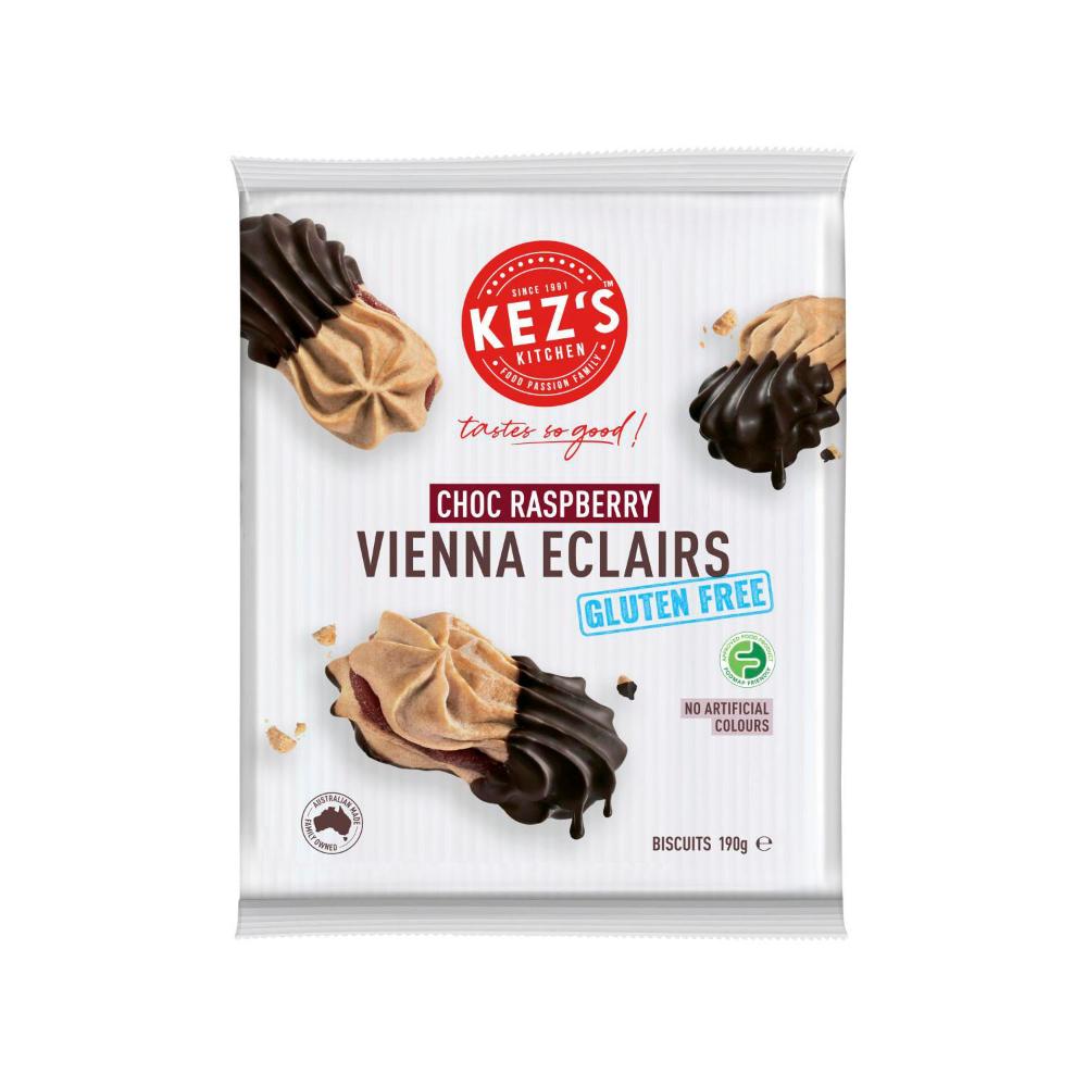 Kez's Kitchen Gluten Free Chocolate Raspberry Vienna Eclair - 190g