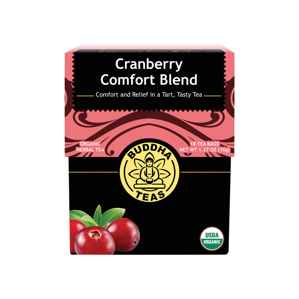 Buddha Teas Organic Herbal Tea Bags Cranberry Comfort Blend - 18 pack